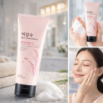 Rice Water Bright Foaming Cleanser, Korean brightening face wash, rice water cleanser Korea, hydrating foaming cleanser, gentle cleanser for sensitive skin, Korean face wash Bangladesh, deep cleansing foam wash, brightening cleanser for glowing skin, sulfate free face cleanser, makeup removing foaming cleanser
