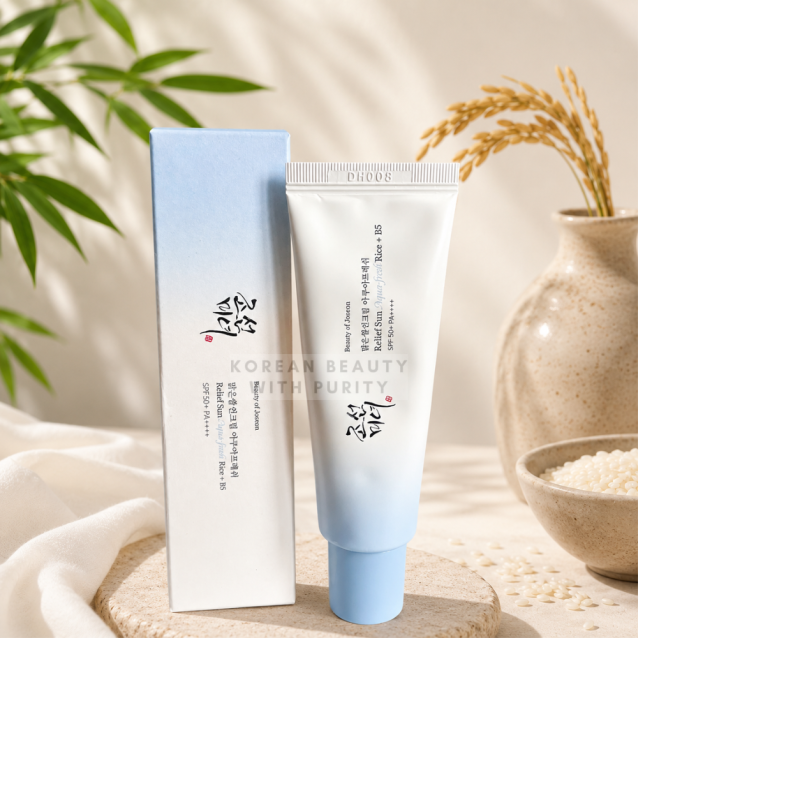 Beauty of Joseon Relief Sun Aqua-Fresh Rice + B5 SPF50+ PA++++ Experience fresh, lightweight sun protection with the new Beauty of Joseon Relief Sun Aqua-Fresh Rice + B5 SPF50+ PA++++ — a hydrating Korean sunscreen designed to protect, soothe, and refresh your skin every day. This advanced sunscreen offers powerful SPF50+ PA++++ broad-spectrum protection against harmful UVA and UVB rays while maintaining a soft, breathable, and non-greasy finish. Its aqua-fresh formula absorbs quickly into the skin without leaving any white cast, making it perfect for daily wear, humid weather, and makeup application. Enriched with nourishing Rice Seed Water and skin-repairing Panthenol (Vitamin B5), this sunscreen helps deeply hydrate dry skin, strengthen the skin barrier, and calm irritation caused by sun exposure and environmental stress. The lightweight texture feels comfortable on oily, combination, dry, and sensitive skin alike. Perfect for anyone looking for a Korean sunscreen that delivers hydration, glow, and strong sun protection without heaviness. Key Benefits SPF50+ PA++++ powerful UV protection Lightweight aqua-fresh texture No white cast or sticky feeling Hydrates and soothes skin Strengthens damaged skin barrier Gives healthy radiant glow Suitable for sensitive skin Perfect for daily use and under makeup