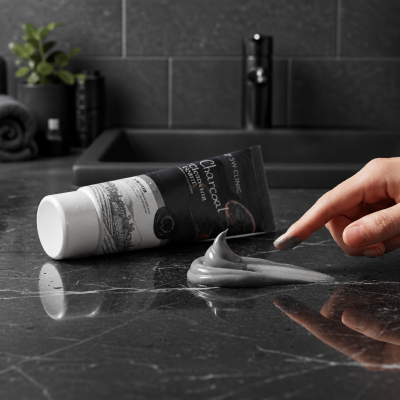 Charcoal Cleansing Foam Creates a rich lather to dissolve makeup residue & remove impurities & dead cells. It will leaves skin clean, purified & shine-free.